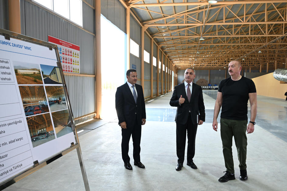 Prezident İlham Əliyev Xocalı kərpic zavodunun açılışında iştirak edib - FOTO