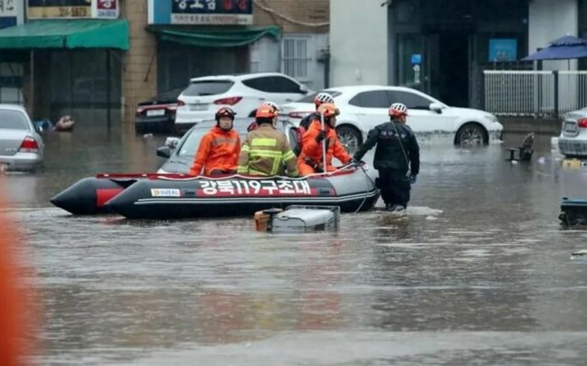 Cənubi Koreyada daşqın nəticəsində ölənlərin sayı 18 nəfərə çatıb