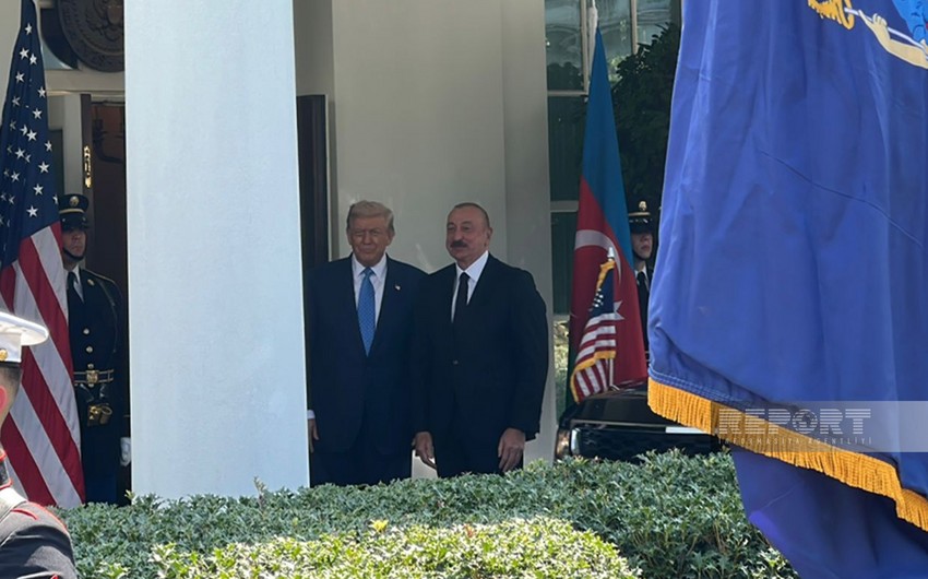 Donald Trampla İlham Əliyevin görüşü başlayıb