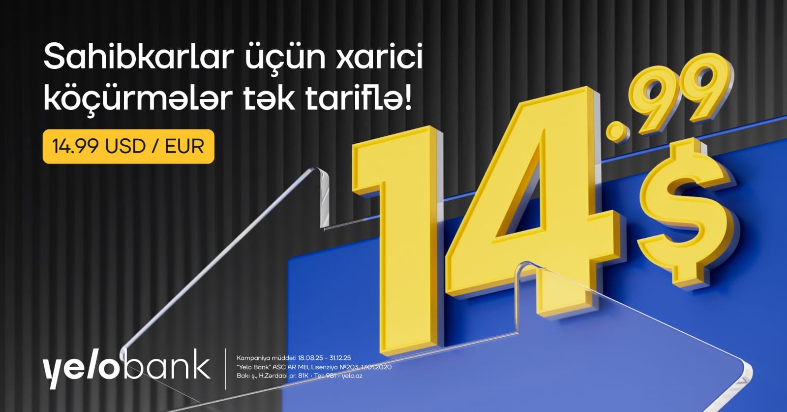 Yelo Bank-dan yeni biznes müştərilərinə dəstək kampaniyası