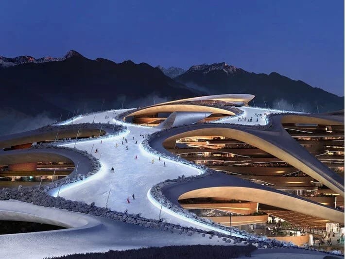 Səhrada xizək sürmək arzusu: Dünyanın ən böyük tikinti sahəsi genişlənir