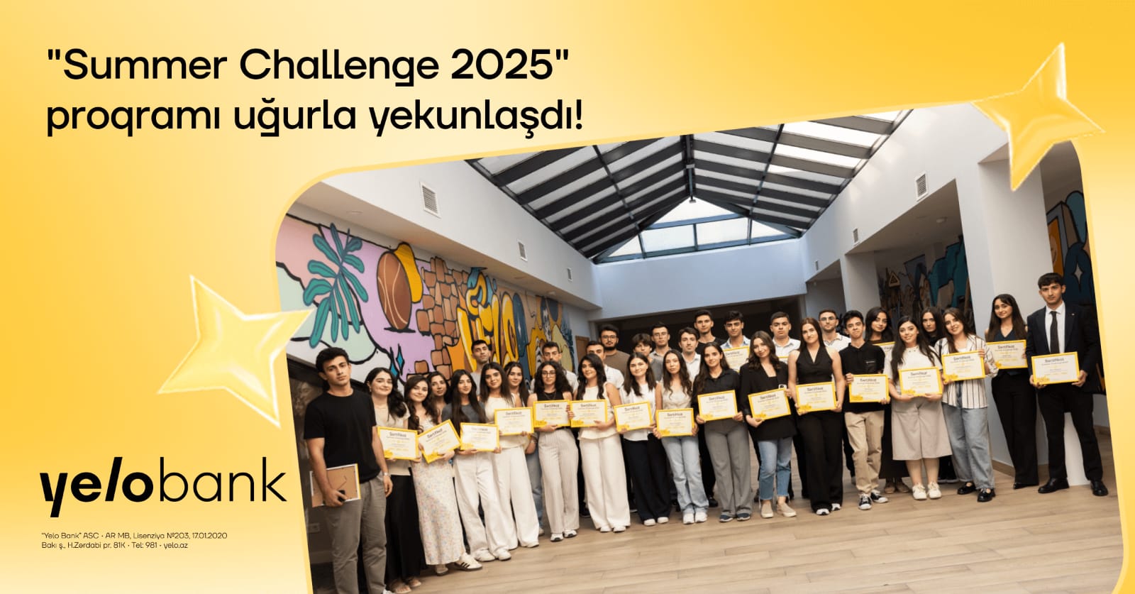 Yelo Bank-ın “Summer Challenge” yay təcrübə proqramı uğurla yekunlaşdı