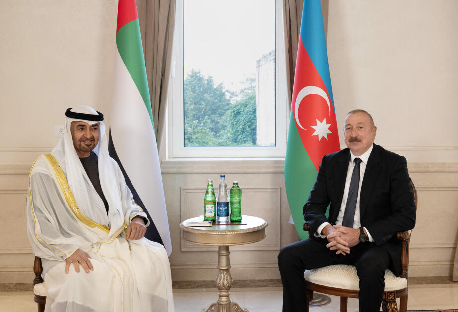 İlham Əliyevin Birləşmiş Ərəb Əmirliklərinin Prezidenti ilə təkbətək görüşü olub - FOTO