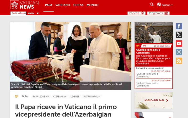 Birinci xanımın Roma Papası ilə görüşünü işıqlandırdılar - FOTOLAR