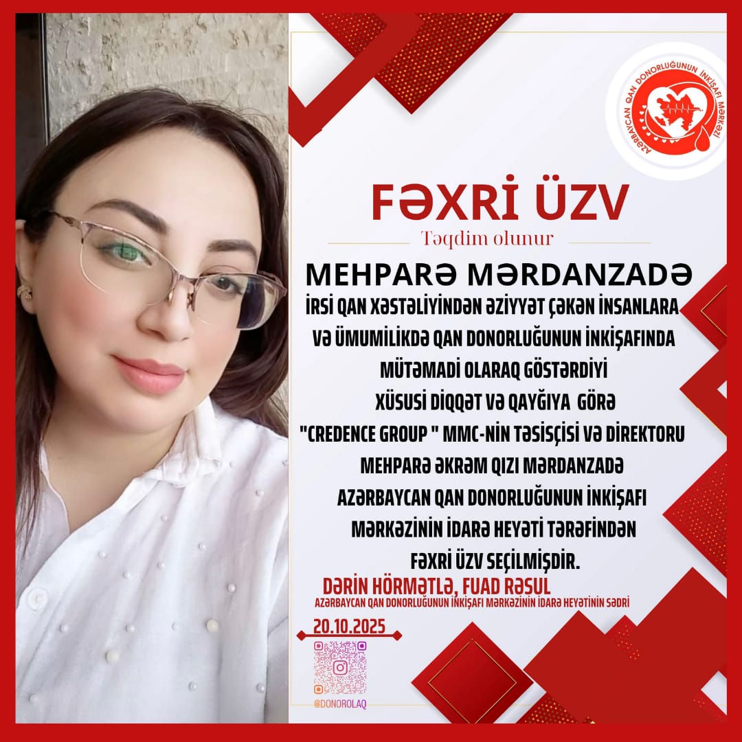 Mehparə Mərdanzadə AQDİM-nin Fəxri üzvü seçildi