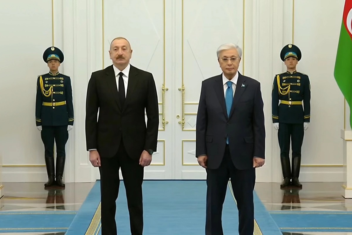 Astanada Azərbaycan Prezidenti İlham Əliyevin rəsmi qarşılanma mərasimi keçirilir