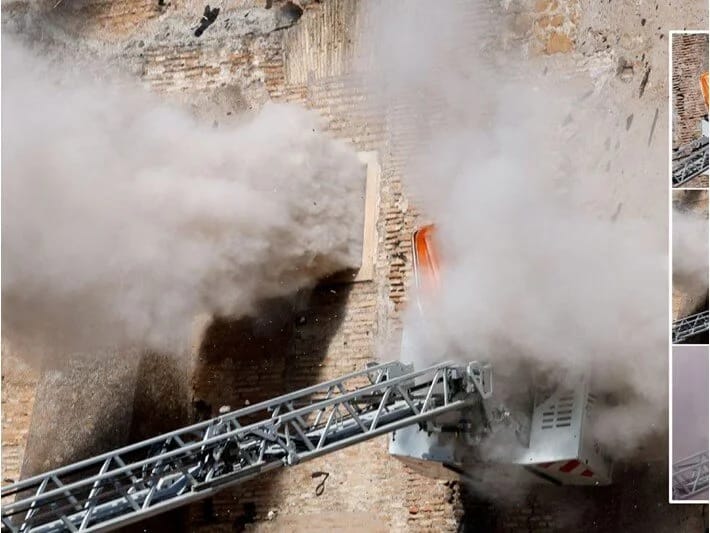 Romada tarixi qüllə uçdu: Dağıntılar altında qalan bir işçi öldü