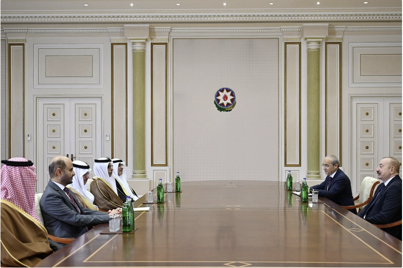 İlham Əliyev Ərəb Koordinasiya Qrupuna daxil olan üzv qurumların rəhbər şəxslərini qəbul etdi - FOTOLAR