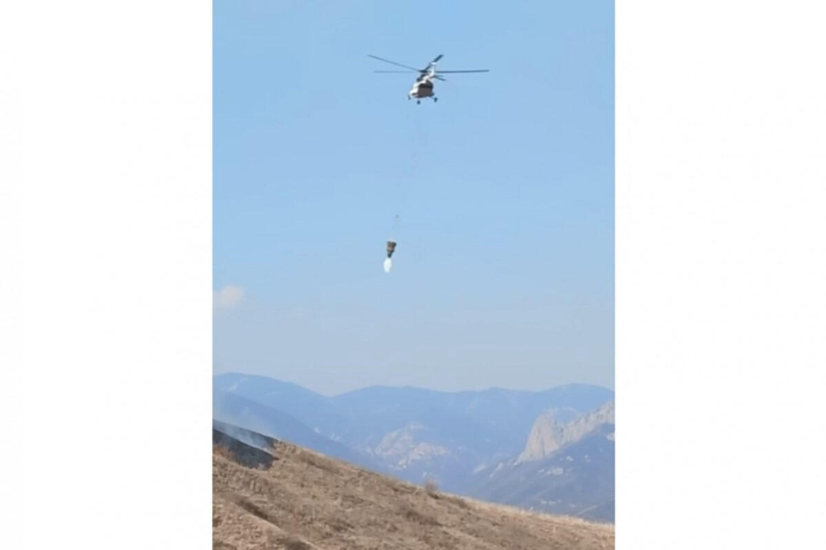 Kəlbəcər və Laçına helikopterlər cəlb olundu - Yanğın davam edir - VİDEO