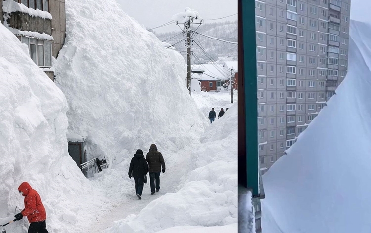 Kamçatka yarımadasına yağan güclü qar gündəlik həyata mənfi təsir edib