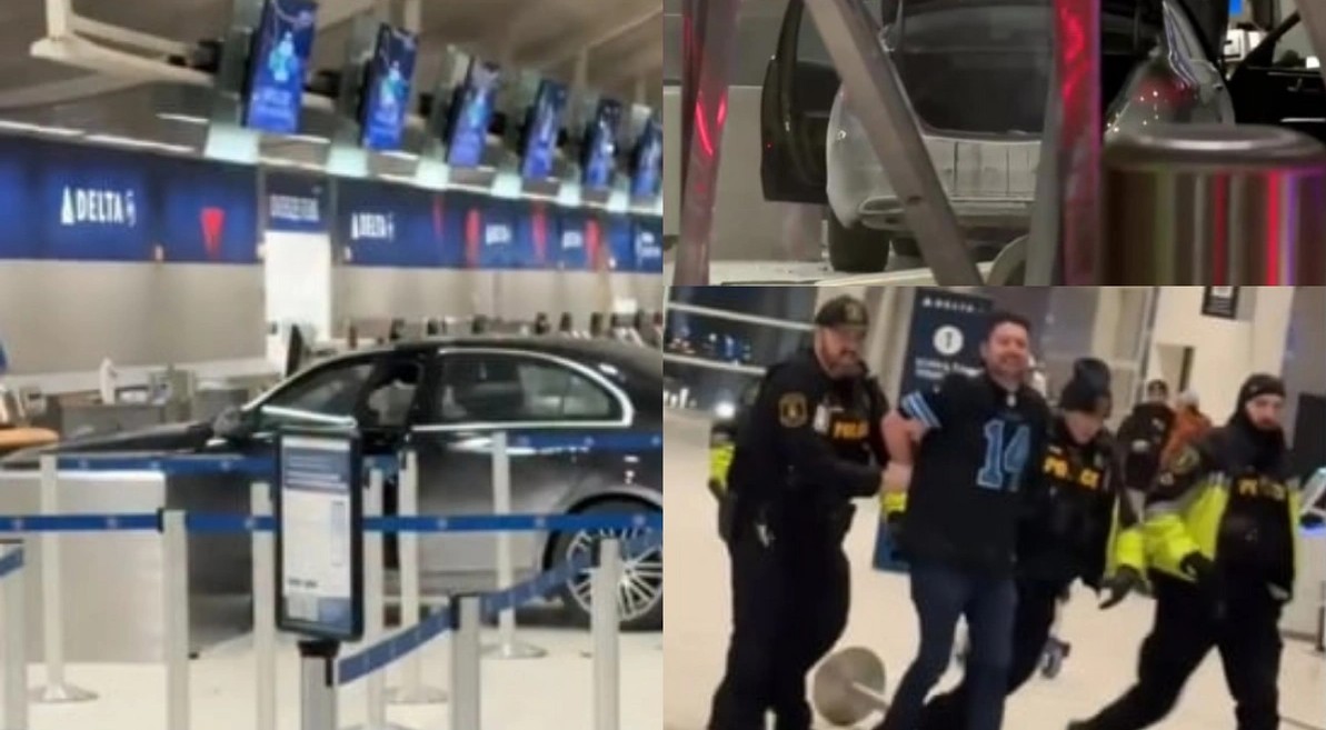 ABŞ-də avtomobil hava limanının girişinə çırpılıb: Yaralananlar var