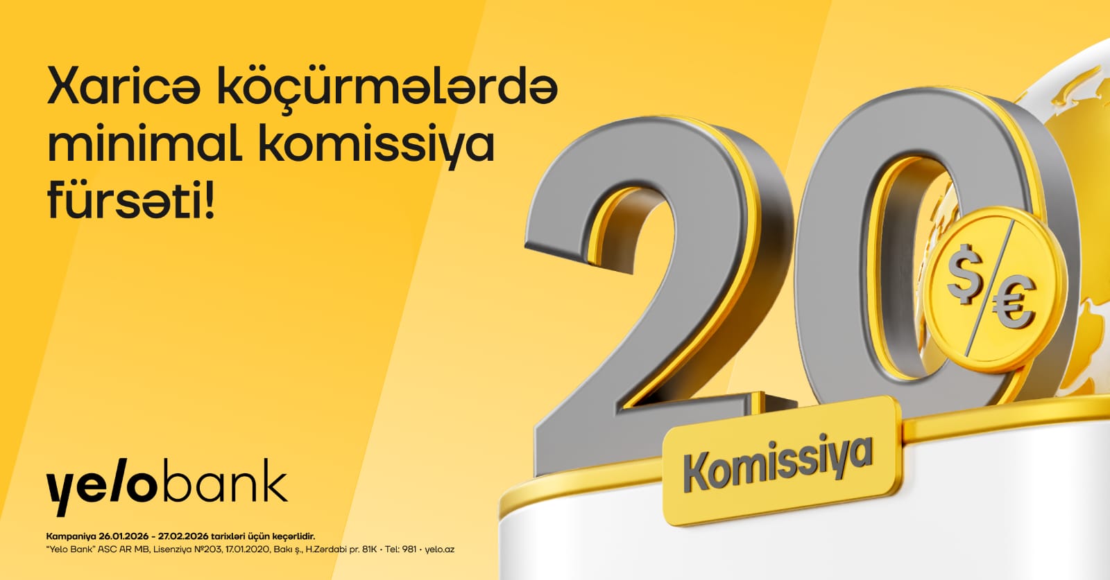 Xaricə pul köçürmələri – daha çox ölkəyə, daha sərfəli şərtlərlə!