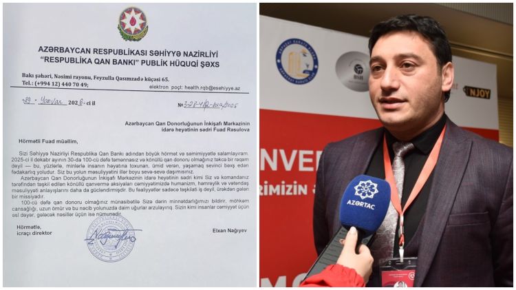 Respublika Qan Bankı fədakar donorun xidmətlərini dəyərləndirdi