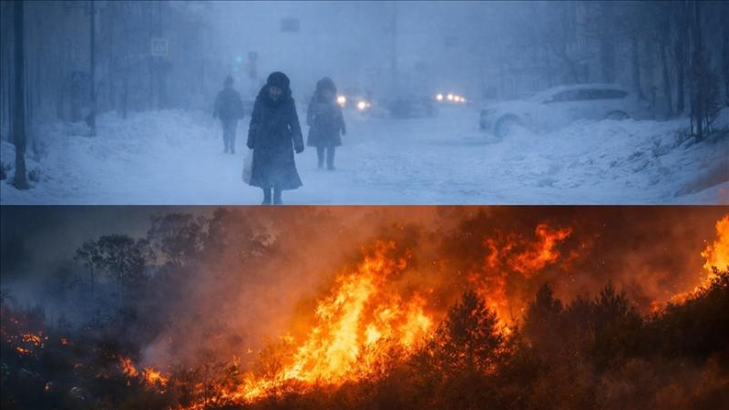 Şimal yarımkürəsində soyuq hava, cənubda meşə yanğınları ilə mübarizə davam edir