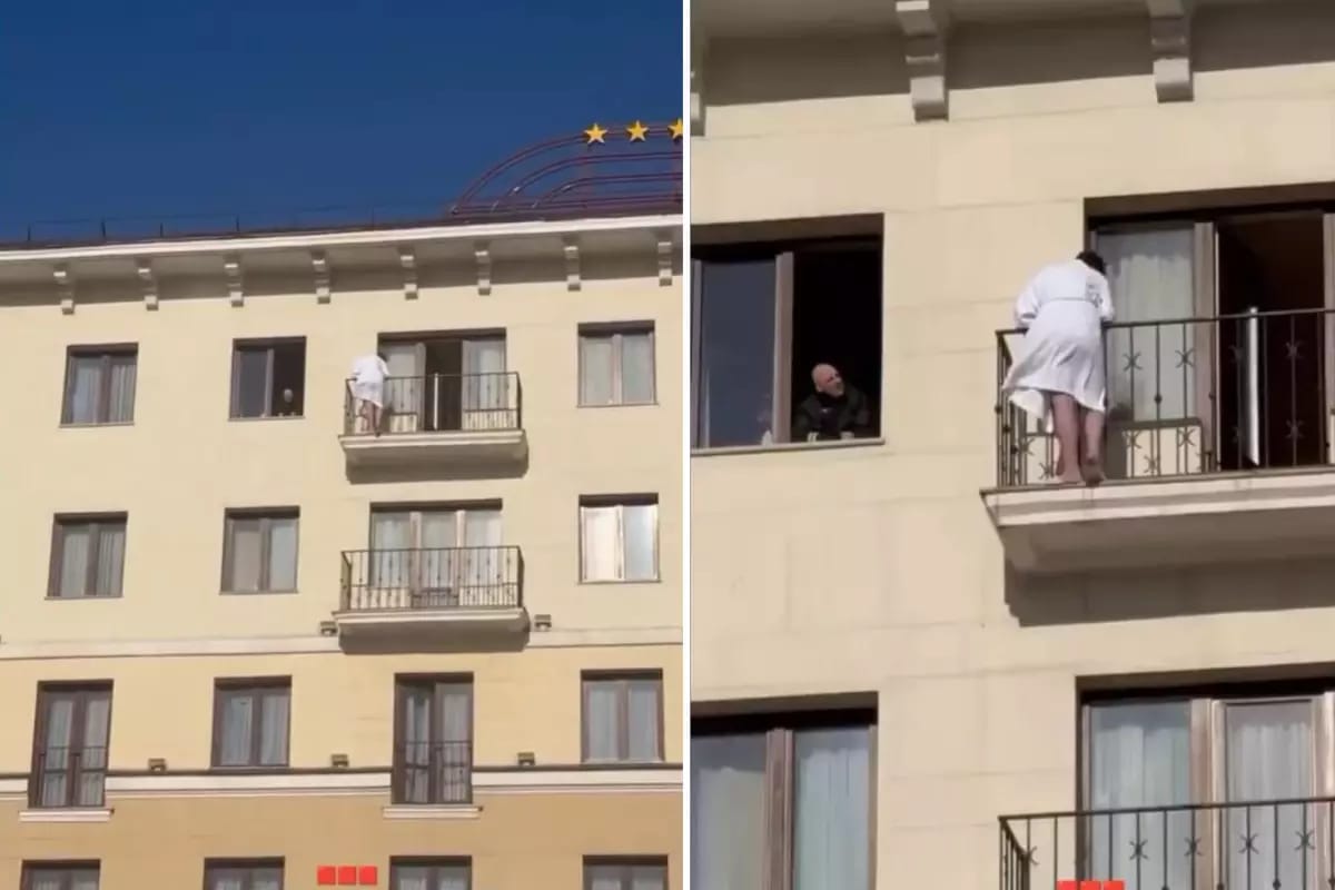 Otelin balkonundan intihar etmək istədi