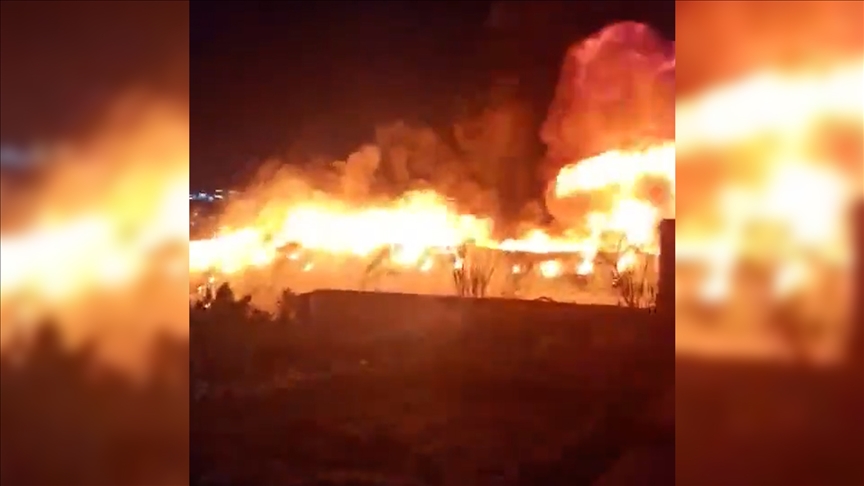 İraqın Ərbil şəhərində böyük yanğın baş verib