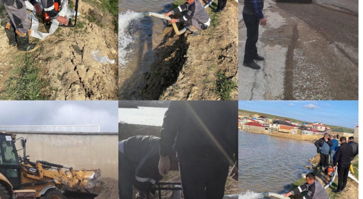 Abşeron rayonu Hökməli qəsəbəsində yağış sularının törətdiyi fəsadlar uğurla aradan qaldırılır – FOTOLAR