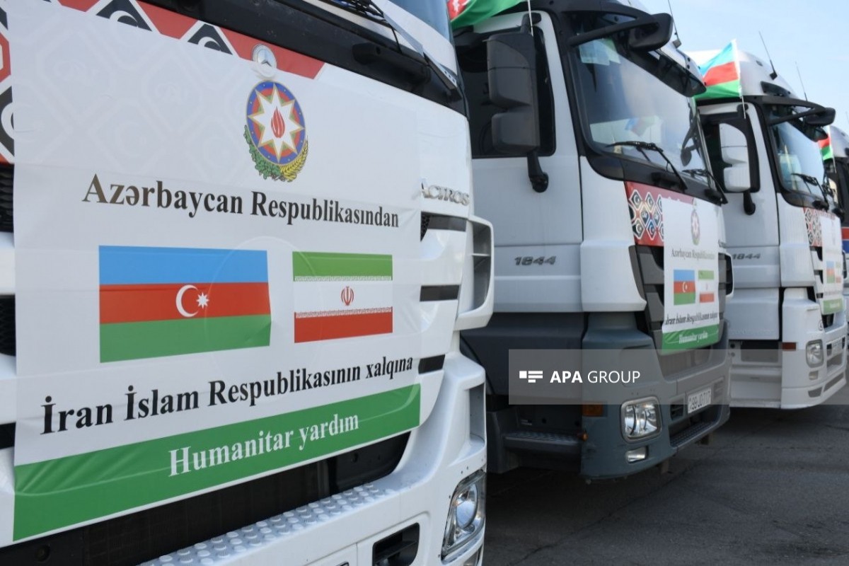 Azərbaycan Prezidentinin tapşırığı ilə İrana növbəti humanitar yardım yola salınıb - FOTO