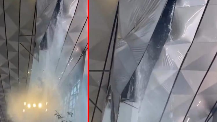 Hava limanında dam uçdu