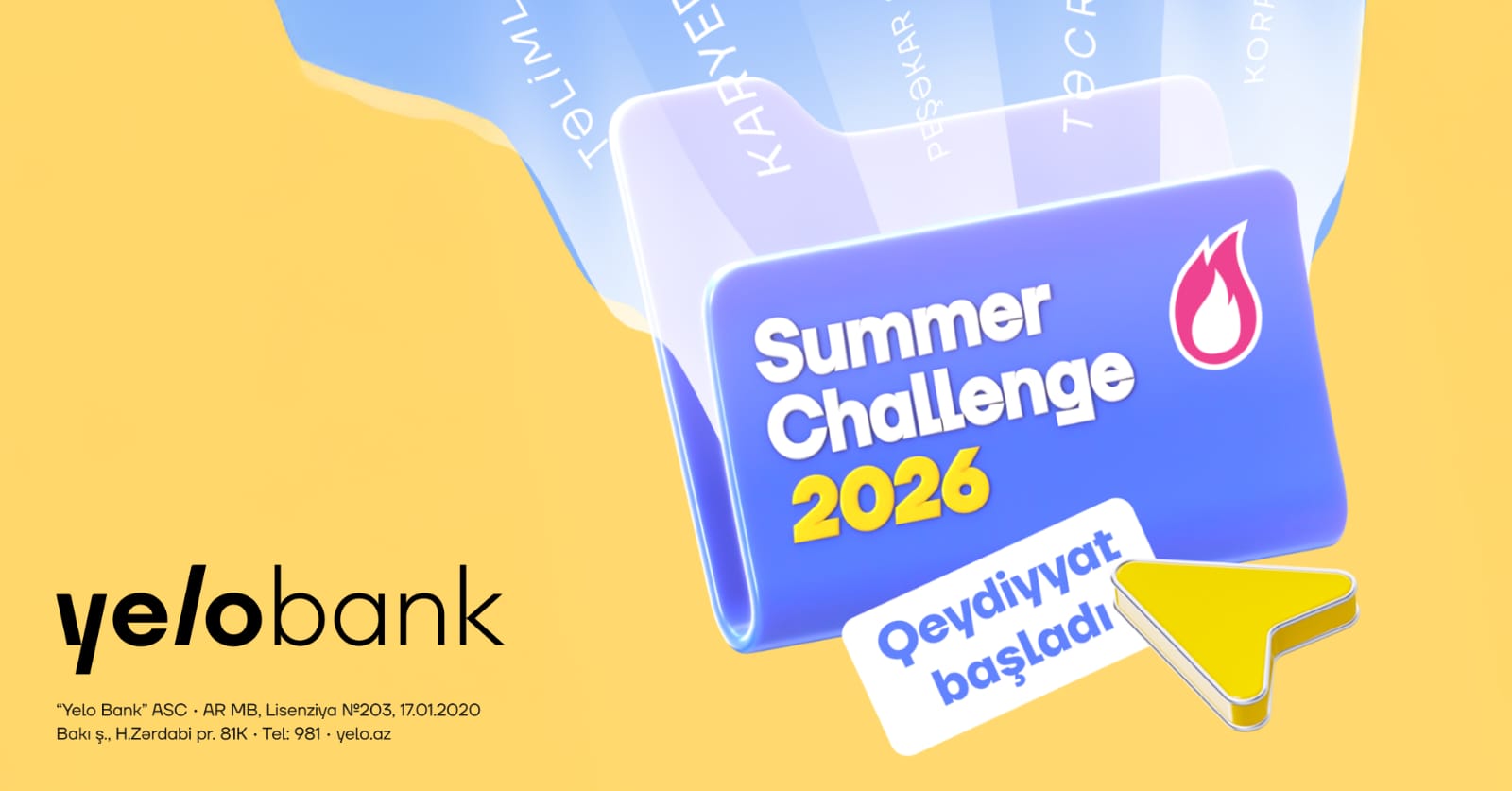 Yelo Bank-ın Summer Challenge 2026 təcrübə proqramına qeydiyyat başladı!