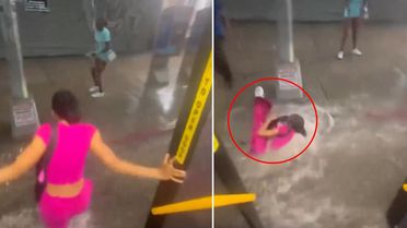 Avtobusdan düşən qadın saniyələr içində yoxa çıxdı