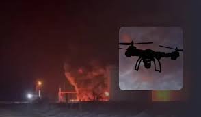 Rusiyanın Saratov şəhərindəki neft emalı zavodunda dron zərbəsi nəticəsində yanğın olub