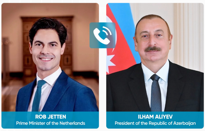 Prezident İlham Əliyev Niderlandın Baş naziri ilə telefon danışığı aparıb