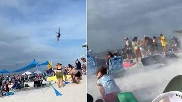 Pilot çimərlik üzərində sərt uçuş etdi
