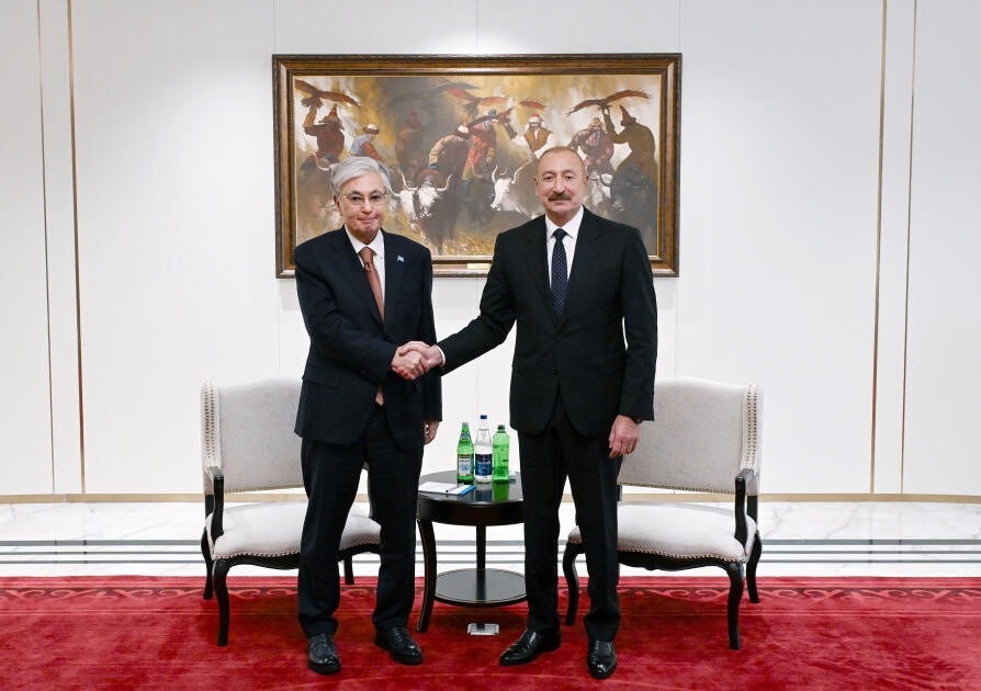 Prezident İlham Əliyevin Bişkekdə Qazaxıstan Prezidenti ilə görüşü keçirilib - (Foto)