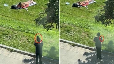 Günəşlənən qadının gizlicə şəkli çəkildi
