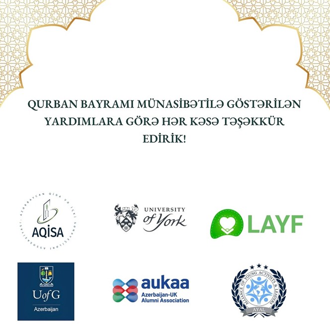 Kampaniya çərçivəsində tərəfdaş qurumların dəstəyi ilə qurbanlıq heyvanlar kəsilərək ət ehtiyac sahibi ailələrə paylanılıb.