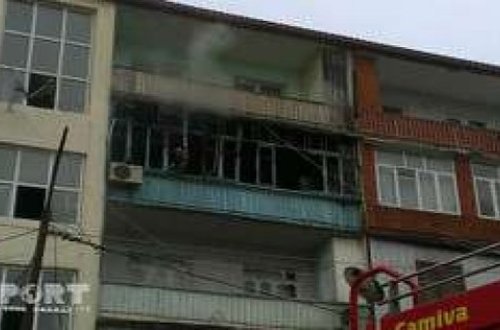Lənkəranda beşmərtəbəli binada yanğın baş verib