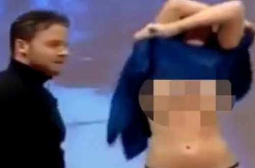 Televiziyada biabırçılıq: canlı yayımda qadını soyundurdular