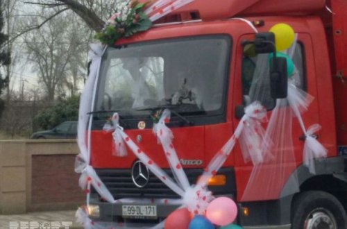 Tərtərdə qeyri-adi toy karvanı