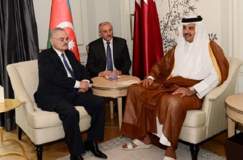 Artur Rasizadə Qətər əmiri ilə görüşüb