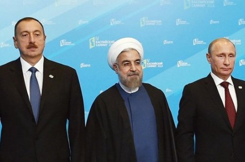 Əliyev, Putin və Ruhani Bakıda