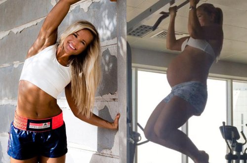 Hamilə qadının məşq videoları yayıldı