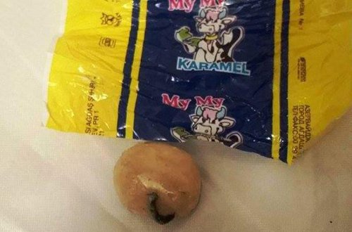 Konfetin içindən qara qurd çıxdı