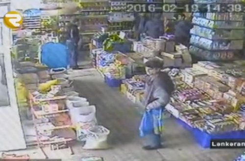 Lənkəranda oğru kameraya düşdü