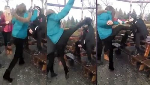 Qız şagirdlər arasında dava