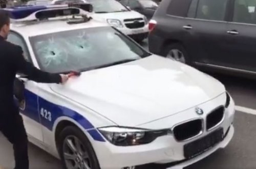 Bakıda yol polisinin maşınını çəkicləyən şəxslə bağlı