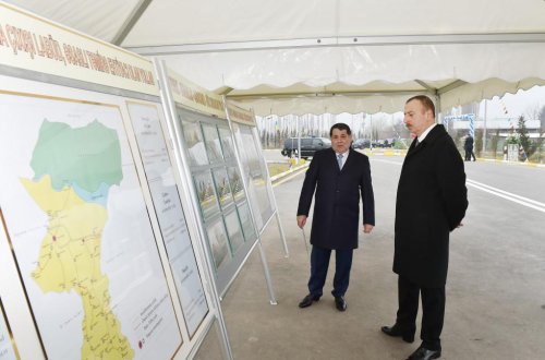 Prezident İlham Əliyev Tovuz rayonunda səfərdədir