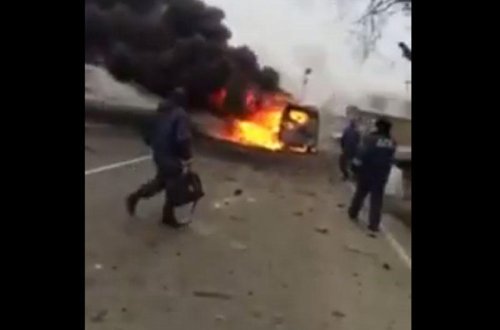 Polis postu yanında partlayış: Azərbaycana gələn yol bağlandı