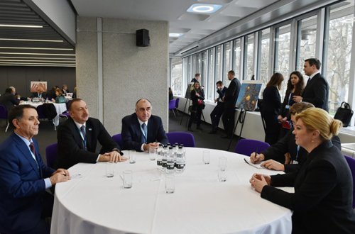 İlham Əliyev xanım həmkarı ilə görüşüb