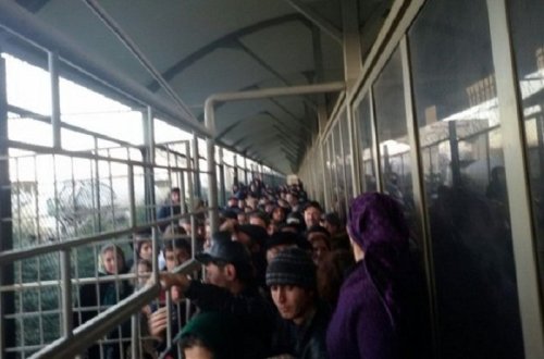 Azərbaycan - Rusiya sərhədində izdiham