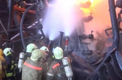 “Günəşli”dəki yanğından son görüntülər