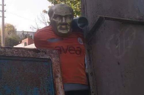 Terrorçular Atatürkün büstünə raket qoydular