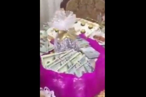 Gəlinin toy xonçası hamını şoka saldı