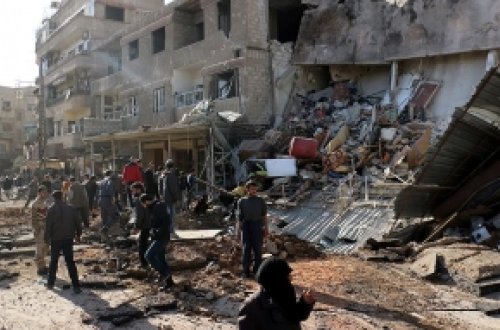 Suriyada hava zərbələri nəticəsində 64 nəfər öldü