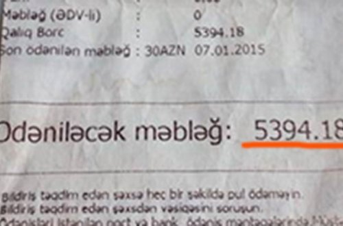 Nardaran sakininin işıq borcu